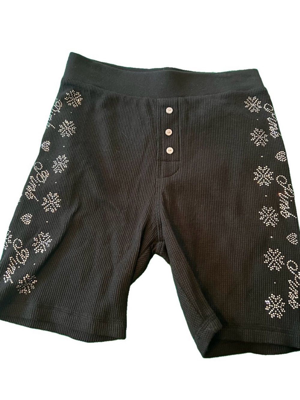 Women’s Victorias Secret Pink Black Sequin Stretch Size XS Shorts Thermal
